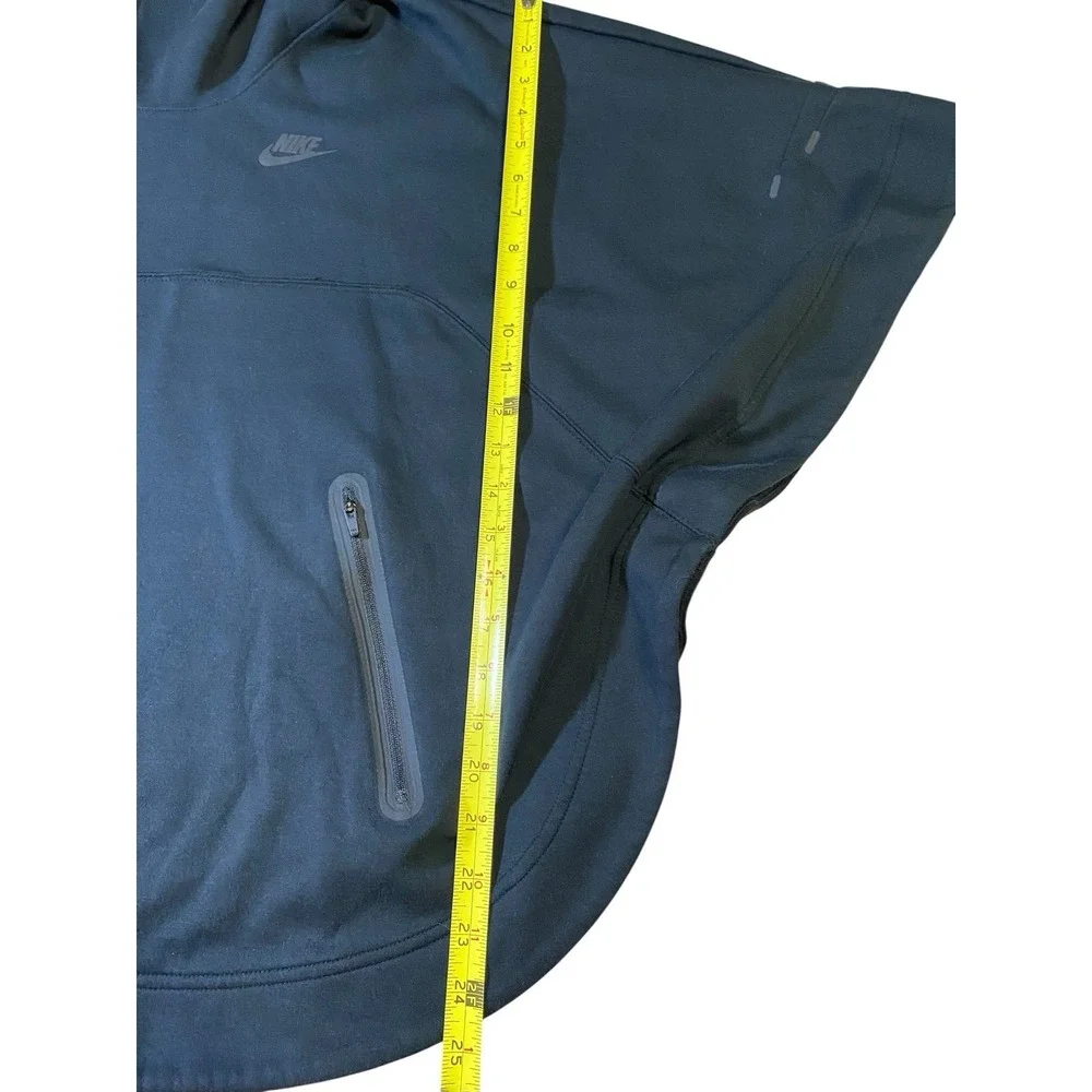 Nike Tech Fleece Poncho Hoodie Womens M Black Short Sleeve Cowl Neck Cape